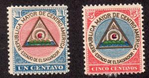 El Salvador 175-76 - Mint-HR - Coat of Arms (cv $1.00)