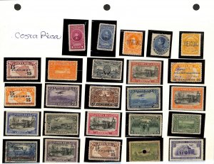 Costa Rica Stamp Collection on 25 Scott International Pages, 1863-1968 (BG)
