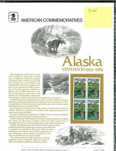 USPS COMMEMORATIVE PANEL #205 ALASKA STATEHOOD #2066