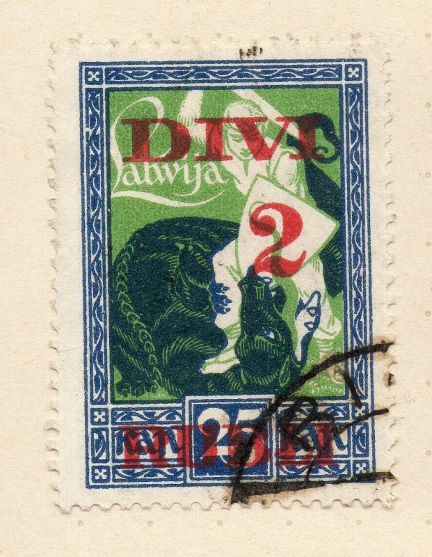 Latvia 1921 Early Issue Fine Used 2R. Surcharged NW-06351