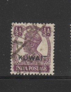 KUWAIT #60  1945  1/2a   KING GEORGE VI OVERPRINT   F-VF  USED  b