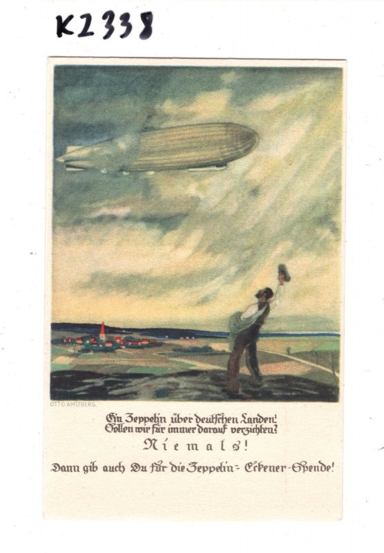 GERMANY Advert Postcard ZEPPELIN ECKNER SPENDE Fund Unused KZ338