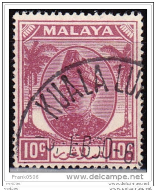 Malaya - Selangor 1949, 10c, sc#86, used