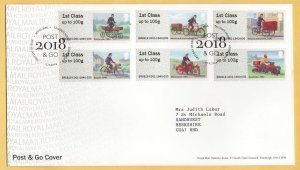 GB 2018 Cycles Post & Go set of 6x 1st FDC
