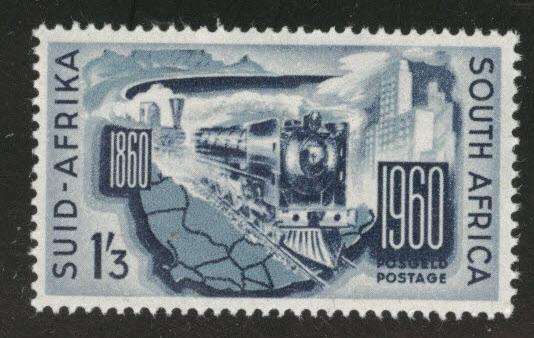 South Africa Scott 240 MH*  1960 Locomotive stamp CV $3.25