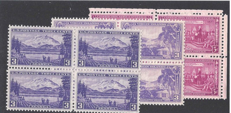 798,800,802 Mint,OG,NH... Blocks of 4... SCV $4.80