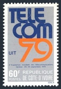 Ivory Coast 520, MNH. Michel . TELECOM-1979 World Exhibition.