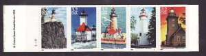 USA-Sc#2973a- id8-unused NH booklet with 4 panes-Lighthouses-1995-