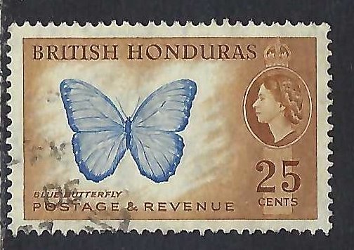 British Honduras 151 VFU BUTTERFLY R314