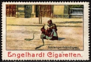 Vintage Germany Poster Stamp The Engelhardt Cigarette The Snake Tamer