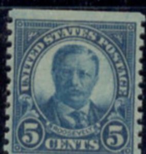 US Stamp #602 Mint Teddy Roosevelt - Regular Issue 1923-29 Coil