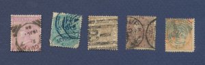 INDIA  - Scott 12 / / 44 - lot of five used issues - 1855-1882