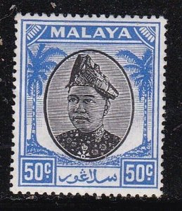 Album Treasures Malaya Selangor Scott # 91   50c  Sultan Alam Shah  MH