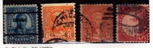 US Used Scott # 557, 561, 567, 587 - remnants, wrinkles (4 Stamps) -2