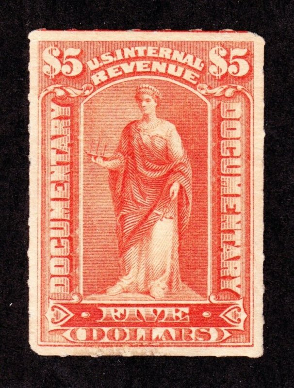US R175 $5 Documentary Revenue Mint VF-XF OG NH