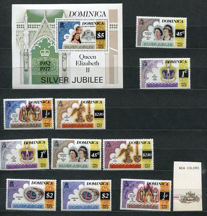 Dominica 1977 Souvenir Sheet+Stamps MNH Silver Jubilee Queen Elizabeth II