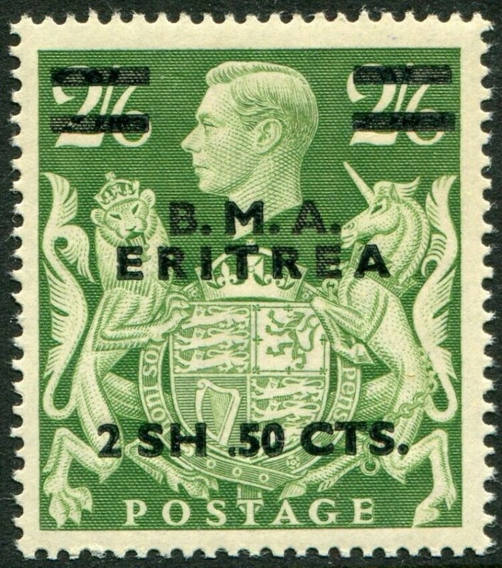 BRITISH OCC OF ITALIAN COL (ERITREA) 1948-49-2s50 on 2/6 Yellow-Green UM Sg E10a