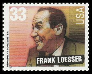 US 3350 Broadway Songwriters Frank Loesser 33c single (1 stamp) MNH 1999