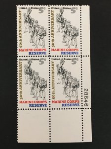 Scott # 1315 Marine Corps Reserve 50th Anniversary, MNH Plate Block of 4