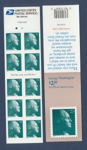 USA - Scott  3619e - FVF MNH booklet, P# 1 - 23 cents  George Washington -