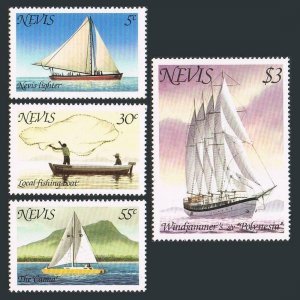 Nevis 114-117, MNH. Michel 39-42. Water transportation, 1980. Ships, Canoe.