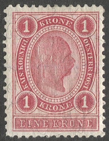 AUSTRIA 1899 1kr brown, Sc 83, MLH, perf 12-1/2, VF