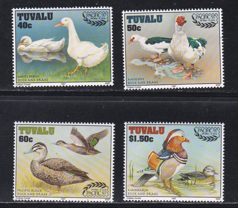 Tuvalu # 742-745, PACIFIC 97 Philatelic Exhibition - Ducks,  NH, 1/2 Cat.