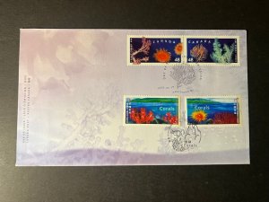 2002 Hong Kong First Day Cover FDC Stamp Sheetlet Canada Joint Issue Coral