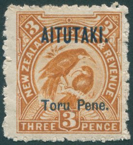 Aitutaki 1903 3d yellow-brown SG5 unused