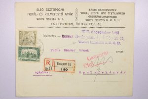 Hungary 1919 Registered Cover w/ Better Issues - L39229