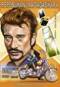 Malagasy 1999 JOHNNY HALLYDAY FRENCH ACTOR Space 1 value Perforated Mint (NH)