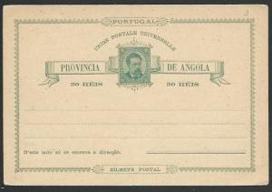 PORTUGAL ANGOLA 3Or early postcard unused..................................58476