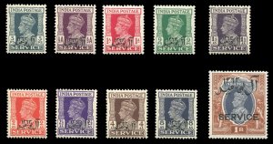 Muscat & Oman #O1-10 (SG O1-10) Cat£27, 1944 Officials, complete set, never ...