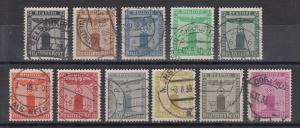 Germany Sc S1-S11 used 1938 Franchise Stamps, cplt set, watermarked, F-VF