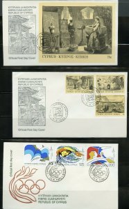 GREEK CYPRUS  LOT OF 20  OFFICIAL CACHETED FIRST DAY COVERS 