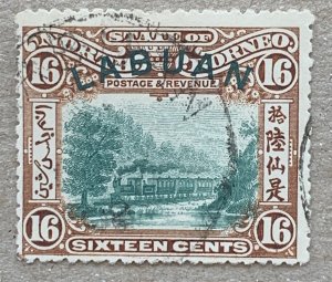 Labuan 1901 16c Train postally used, better perf. Scott 99a, CV $160.00. SG 116c