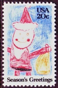 1984 Christmas Santa Single 20c Postage Stamp, Sc# 2108, MNH, OG