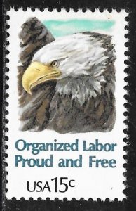 USA 1831: 15c Bald Eagle (Haliaeetus leucocephalus), MNH, VF