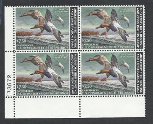 UNITED STATES SC# RW49 F-VF MNH 1982 Pl#173672 LL B/4