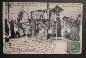 1905 RPPC Mexico Postcard Cover Alameda Pinatas to Brooklyn New York USA