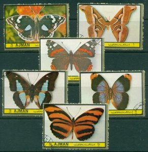 Ajman 1972 Mi#1994-1999 Lawn Butterflies CTO