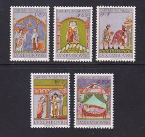 Luxembourg   #B297-B301   MNH  1974 welfare fund Codex Aureus caritas