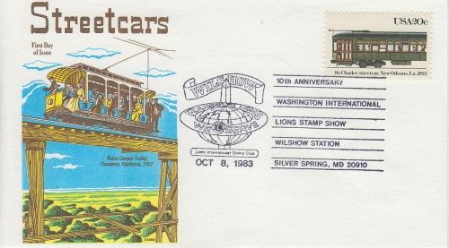 1983 St Charles Streetcar (Scott 2062) UO Gamm FDC