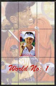 ANGOLA - 2000 - Golf, Anneka Sorenstrom - Perf Min Sheet - M N H - Private Issue