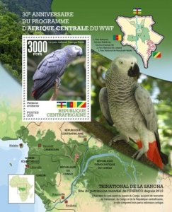 Central Africa - 2020 WWF 30th Anniversary - Stamp Souvenir Sheet - CA200601b4