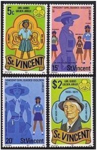 St Vincent 504-507,MNH.Michel 480-483. Girl Guides-50,1977.Lady Baden-Powell.