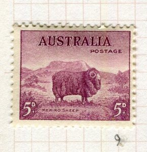 AUSTRALIA; 1937 early GVI Pictorial issue Mint hinged Shade of 5d. value