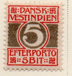 Danish West Indies Sc J5 1905 5 bit Postage Due stamp mint