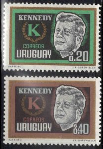 Uruguay Scott 714-715 JFK MH* stamp set