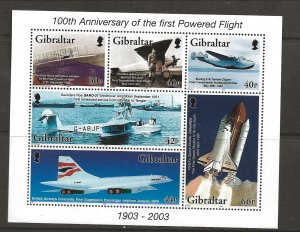 Gibraltar Sc 937a NH issue of 2003 -Aviation, Space